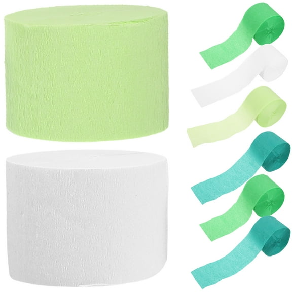 HEALEEP Assorted Color Crepe Paper Decorations for Birthdays, 8 Pieces, 982.5 x 1.77 x 0.02 Inches