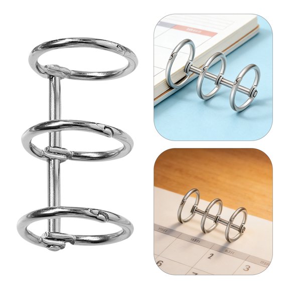 HEALEEP Snap Split Hinged Rings Plated Silver Iron for Home Office Documents 8Pcs