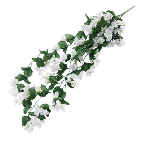 HEALEEP African Violets Faux Violet Flower Garland For Table Setting 1Pack