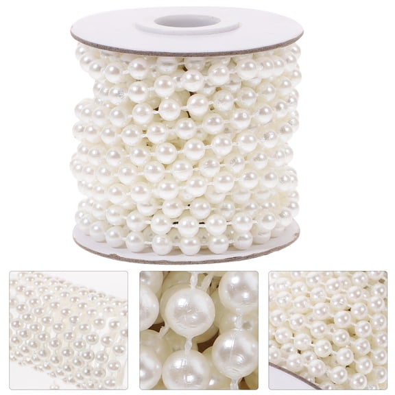 HEALEEP Beads Chain Garland 1 Roll Beige Plastic for Diy Crafts and Home Decor Elegant