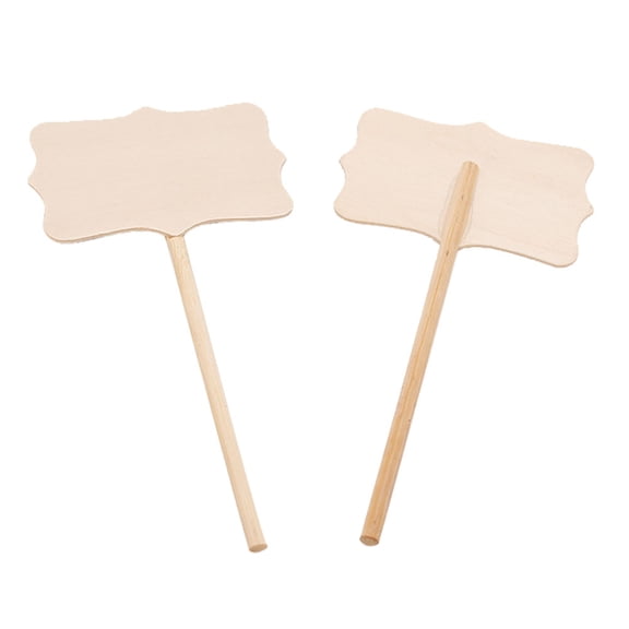 HEALEEP Bridal Cupcake Toppers 10Pcs Creative Wooden Wedding Cake Decor Beige Crafts Design Party Favors