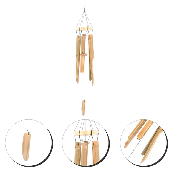 HEALEEP Wind Chime Brown Set of 1, 24.4 x 4.3 x 4.3 Inches, Outdoor Garden Decor with Soothing Sound