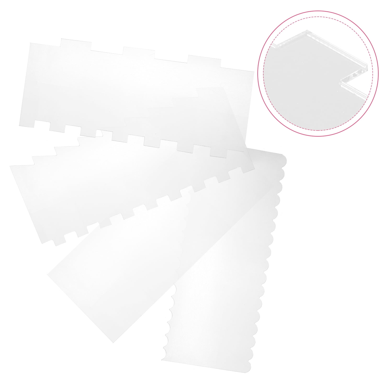 HEALEEP Cake Decorating Tools, Acrylic Scrapers with Hanging Hole, 4Pcs ...