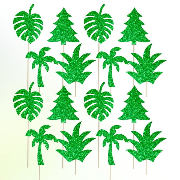 HEALEEP Cake Toppers Pineapple Head Hawaiian Cupcake Toppers