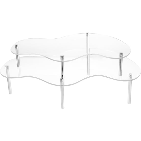 HEALEEP Clear Metal Simple Design Dessert Display Stand for Home Gathering 1 Set