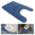 thumbnail image 1 of HEALEEP Washroom U Shape Toilet Feet Cushion Blue Polyester 1Pcs 31.5X19.7In, 1 of 8