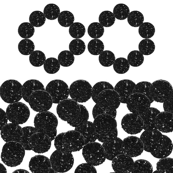 HEALEEP Flat Back Resin Rhinestones Black for DIY Crafts Premium Durable Lightweight