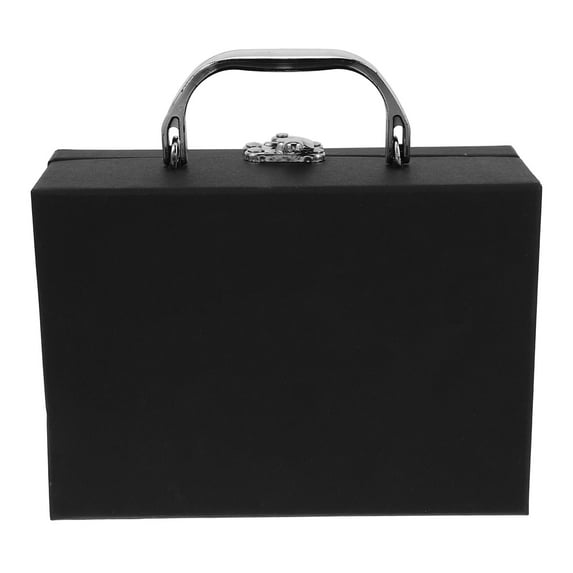 HEALEEP Desktop Organizer Box Black Thickened Paper For Stationery Storage Home Use 1Pcs 6.68X4.72X2.55in