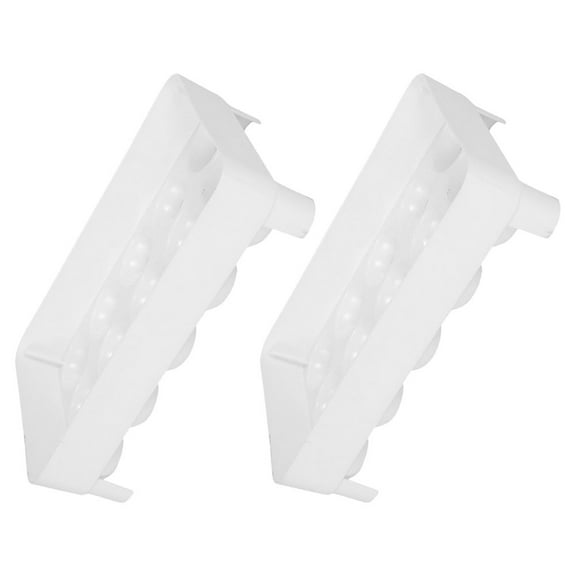 HEALEEP Durable Plastic Egg Holders for Fridge Storage White Color 2 Pcs 6.3 Inches