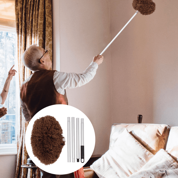 HEALEEP Extendable Duster for High Ceilings, Cobweb and Fan Cleaning Tool with Handle