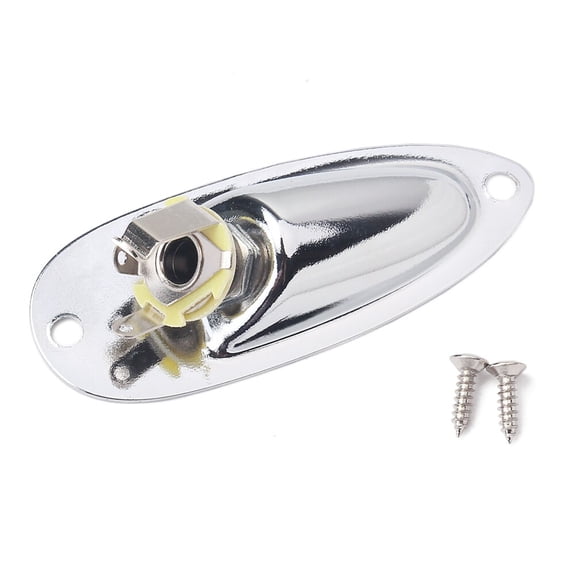 HEALEEP Electric Guitar Plug Silver 1Pcs Rigid and Strong Construction Professional Indented Jack Plate For Musicians