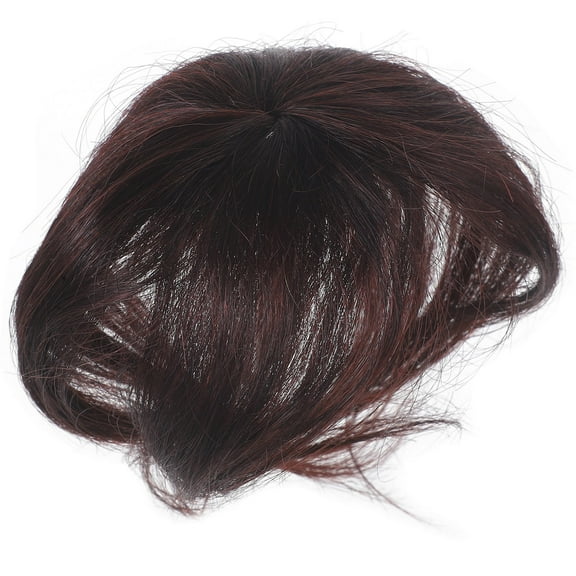 HEALEEP Elegant Brown Real Hair Wiglet for Women with Thinning Hair Comfortable ClipOn Hairpiece 8.5x5 Inches