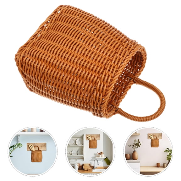 HEALEEP Wall-Mounted Plastic Flower Basket Organizer and Storage Holder for Home, Garden, Patio - 1 Set