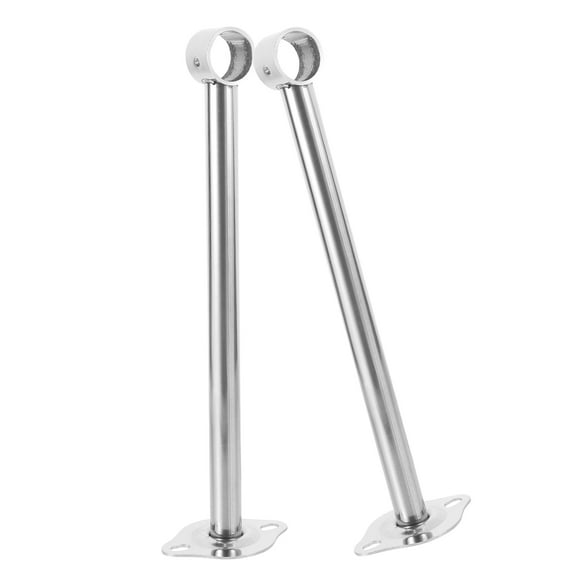 HEALEEP Hanging Rod Wardrobe Mounting Bracket 32mm Silver Round for Balcony Closet 2Pcs