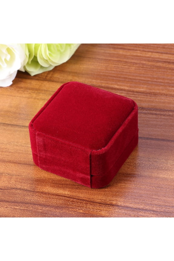 Necklace Pendant Box Jewelry Organizer 1Set Wine Red Flocking Cloth Storage Display 2.8x2.8x1.6in