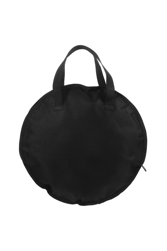 Oxford Canvas Bag Dumb Drum Storage Bag Black Waterproof Portable Organizer 1Pcs 12.9x12.9x1.2in