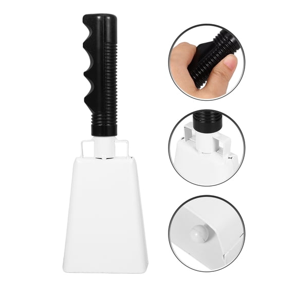 HEALEEP Bell Cowbells Handheld Cheering Bell for Parties and Events, 23x8x5CM, White Handle