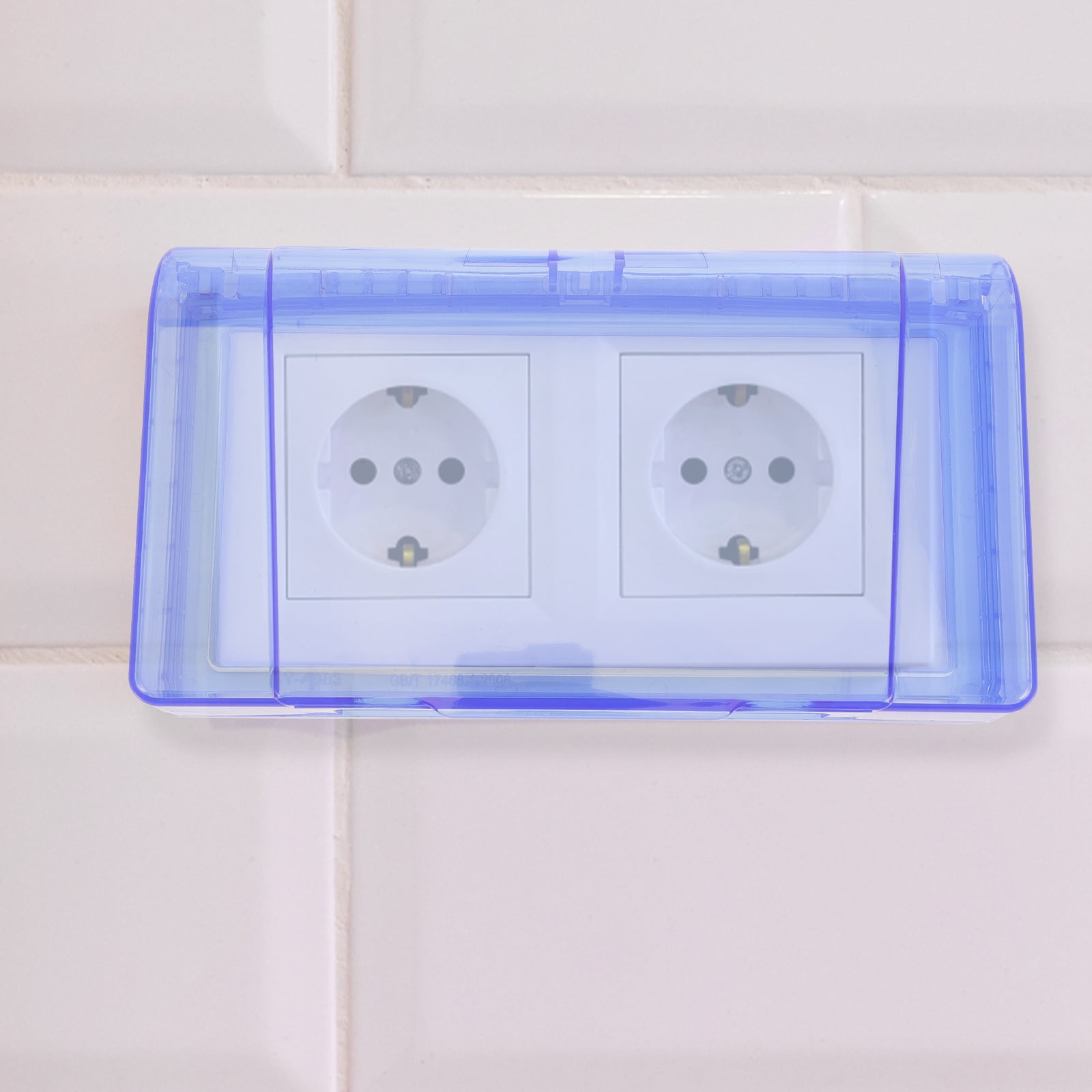 HEALEEP Protective Cover for Electrical Outlets 2Set Sky-Blue Plastic Bathroom Outlet Cover