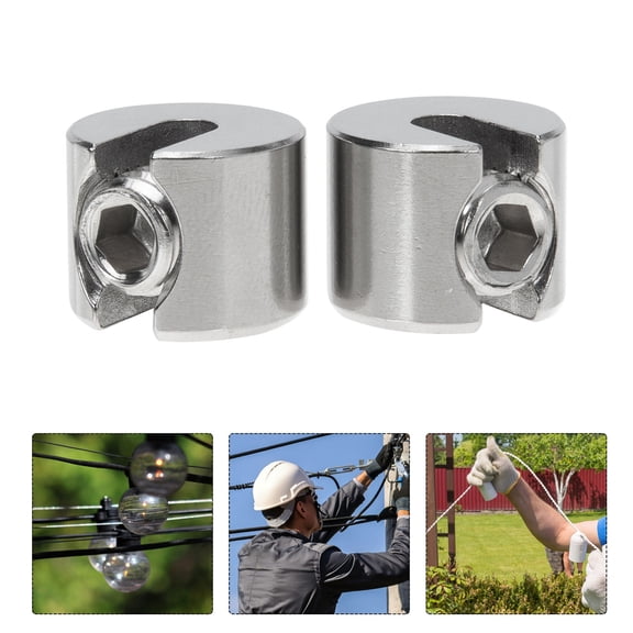 HEALEEP 2-Pack Stainless Steel Wire Rope Screw Clamps, High Strength, Plated for Industrial and Heavy Duty Applications