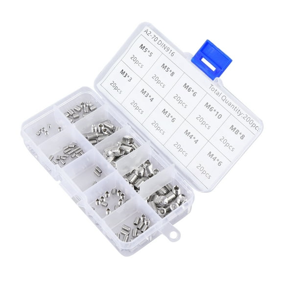 HEALEEP Socket Screws 200Pcs Silver 304 Stainless Steel for Gear and Pulley Location in High Vibration