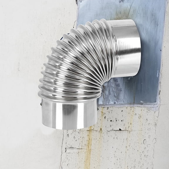 HEALEEP Stainless Steel Stove Elbow Chimney 90 Degree Exhaust Chimney Metal Stove