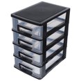 thumbnail image 1 of HEALEEP 4-Layer Black Plastic Storage Cabinet 1-Pack 21.1x15.2x25.2cm Organizer for Garage and Home, 1 of 8