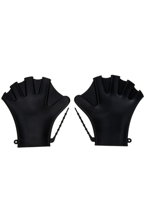 Black Swimming Paddles Gloves for Swim Training, 1 Pair, 7.9x7.9x0.1in, Stroke Technique and Strength