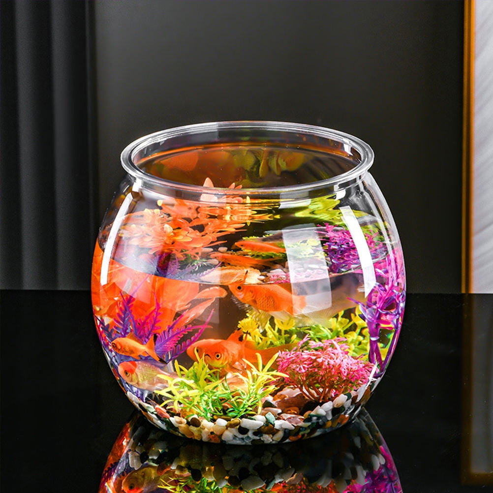 HEALEEP Transparent Fish Tank Bowls for Goldfish Tanks Small Office ...