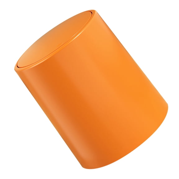 HEALEEP Orange Trash Can with Press Top Lid, Office Garbage Bin Container for Home and Workplace Waste Disposal