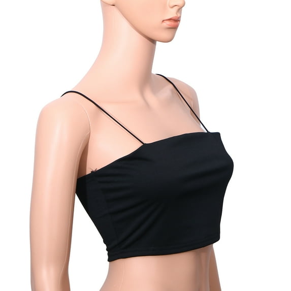 HEALEEP Tube Tops for Summer 1Pcs Black Thin Strap Anti Bandeau Tube Vest
