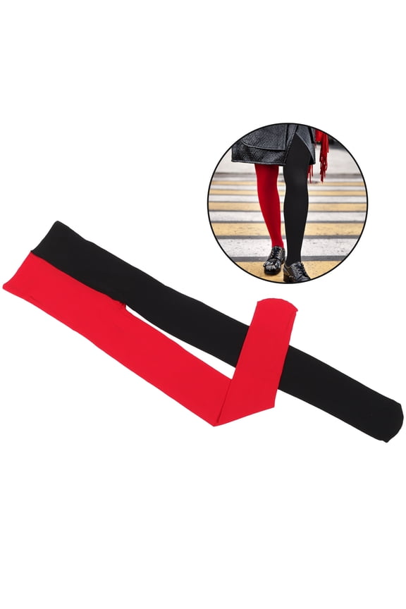 Two Tone Tights 1Pcs Black and Red Stockings for Women Slip Prevention