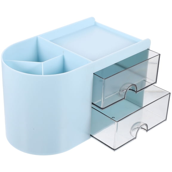 HEALEEP White Desk Organizer Box for Home PVC Wood Plastic Board Large Capacity 6 Compartments