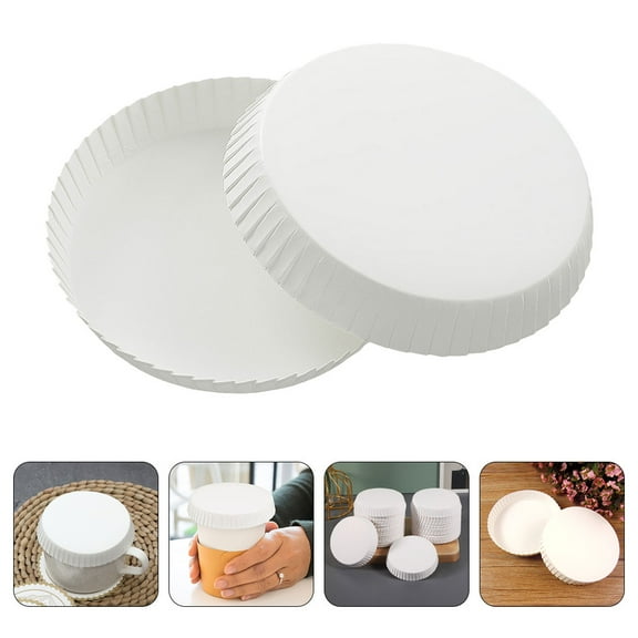 HEALEEP White Paper Cup Covers for Drinks Protection Disposable and Splashproof for Home Use 100pcs