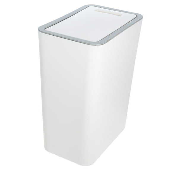 HEALEEP White Trash Can with Lid for Kitchen Bathroom and Home Storage Use Compact Size 4.5 Gallons