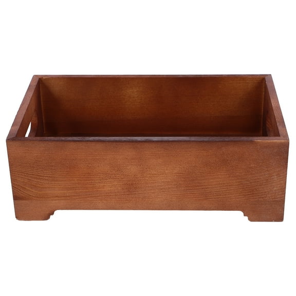 HEALEEP Wooden Storage Box for Desktop Organization with Multifunctional Design and Solid Wood Construction Brown