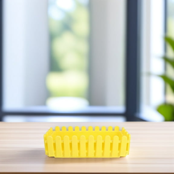 HEALEEP Yellow Rectangular Flower Pot Planter for Indoor and Outdoor Green Plants, PP Resin, 7.5 x 4.2 Inches