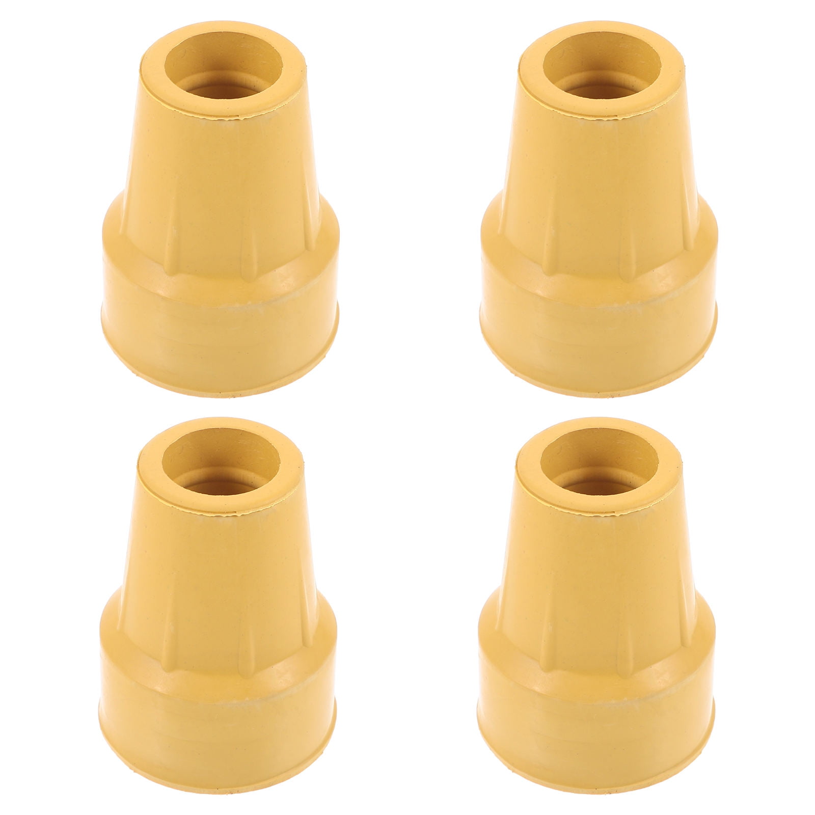 HEALEEP Yellow Rubber Cane Tips for Walking Sticks Lightweight Durable Anti Slip Protection Use 4Pcs