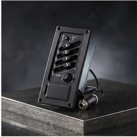 HEALEEP guitar tuner acoustic Acoustic Guitar Piezo Pickup Preamp Black 1 Set