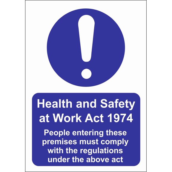 HEALTH AND SAFETY WORK ACT 1974 Metal Sign OR FOAMEX SITE SAFETY SIGN Size: 8 x 12 Inch