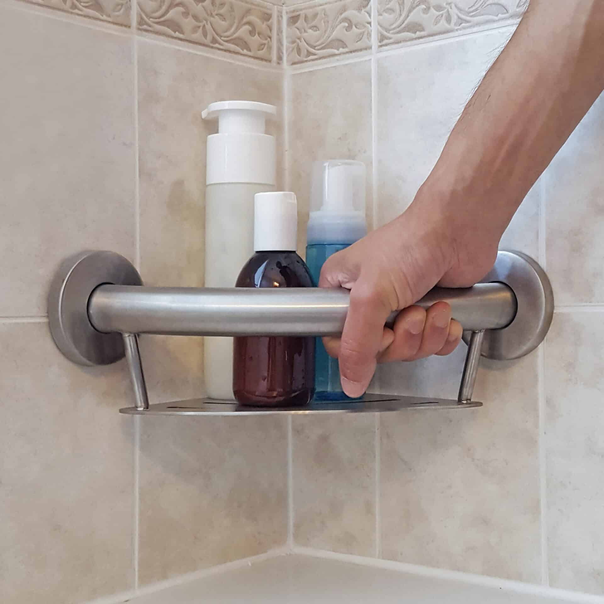 HEALTHCRAFT Corner Shelf, ADA Compliant Grab Bar, Bath And Shower ...
