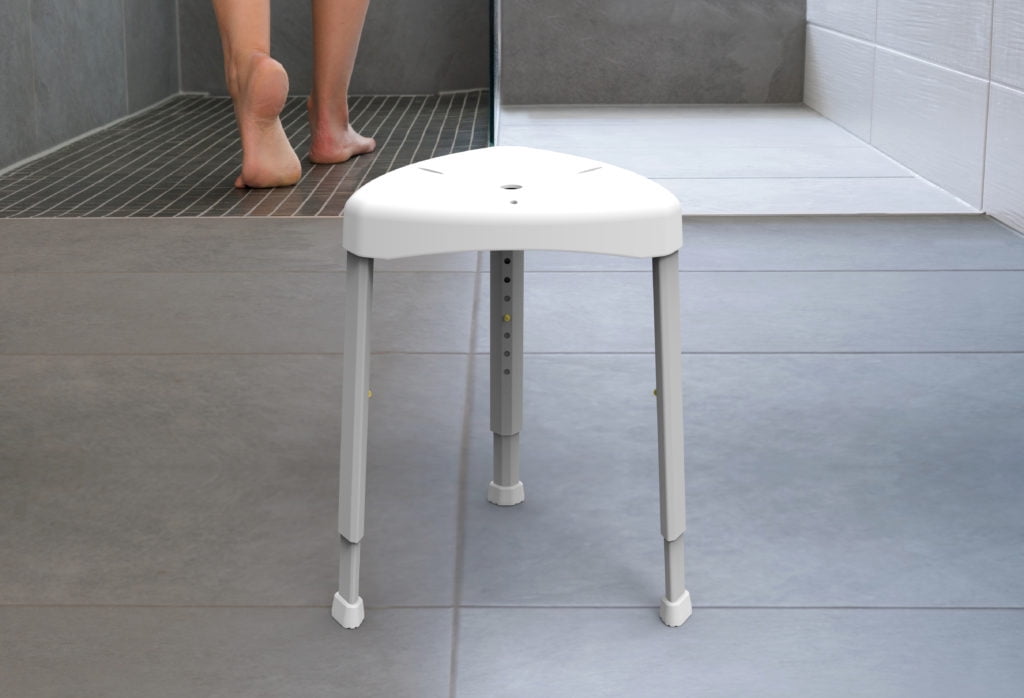 HEALTHCRAFT Shower Stool with Adjustable Height for Ultimate Bathing Comfort Lightweight Compact Shower Stool Height 16.6 23.6 Width 15 Walmart