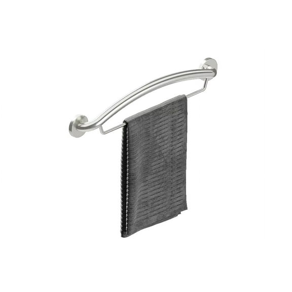HEALTHCRAFT Towel Bar, ADA Compliant Grab Bar, Bath And Shower Safety, Water Resistant, Stainless-steel Wall-Mounted Grab Bar, For Elderly Adults,Seniors or Handicapped, Up to 500Lbs,Brushed Stainless