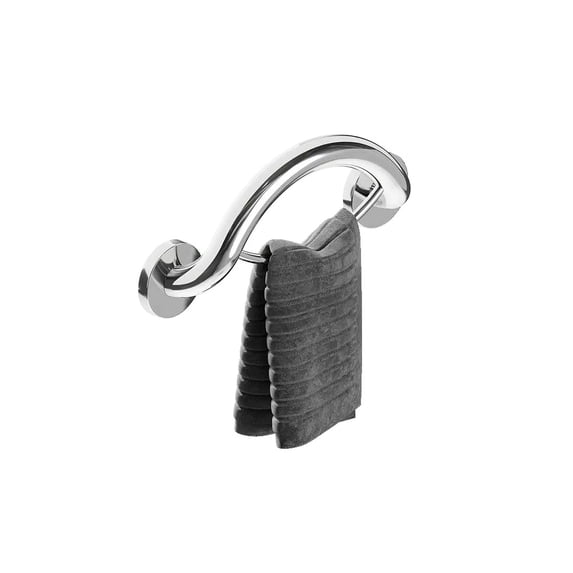 HEALTHCRAFT Towel Ring, ADA Compliant Grab Bar, Bath And Shower Safety, Water Resistant, Stainless-steel Wall-Mounted Grab Bar, For Elderly Adults,Seniors or Handicapped, Up to 500Lbs, Polished Chrome