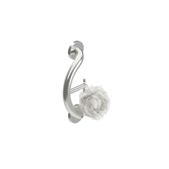 HEALTHCRAFT Towel & Robe Hook, ADA Compliant Grab Bar, Bath And Shower Safety, Water Resistant, Stainless-steel Wall-Mounted Grab Bar, For Elderly Adults,Seniors or Handicapped,Brushed Stainless