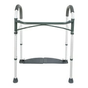 HEALTHLINE Aluminum Toilet Frame With Foot Plate, Convenient Foldable Frame With Support Bars