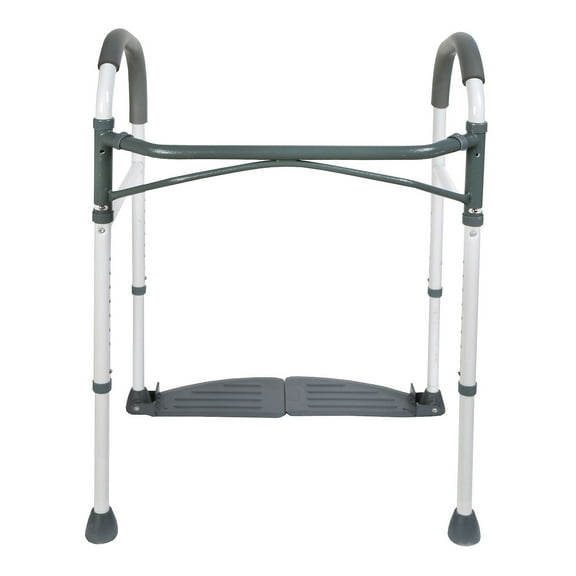 HEALTHLINE Aluminum Toilet Frame With Foot Plate, Convenient Foldable Frame With Support Bars