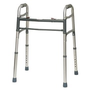 HEALTHLINE Walker Folding Deluxe 2 Button Without Wheels, Lightweight Foldable Mobility Walker No Wheels For Adult Seniors Disabled, Adjustable Height for Short, Average and Tall People