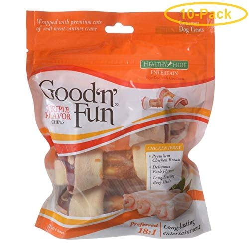 Good 'n' Fun Triple Flavor Healthy Hide Dog Bone Treat - Bone Treats