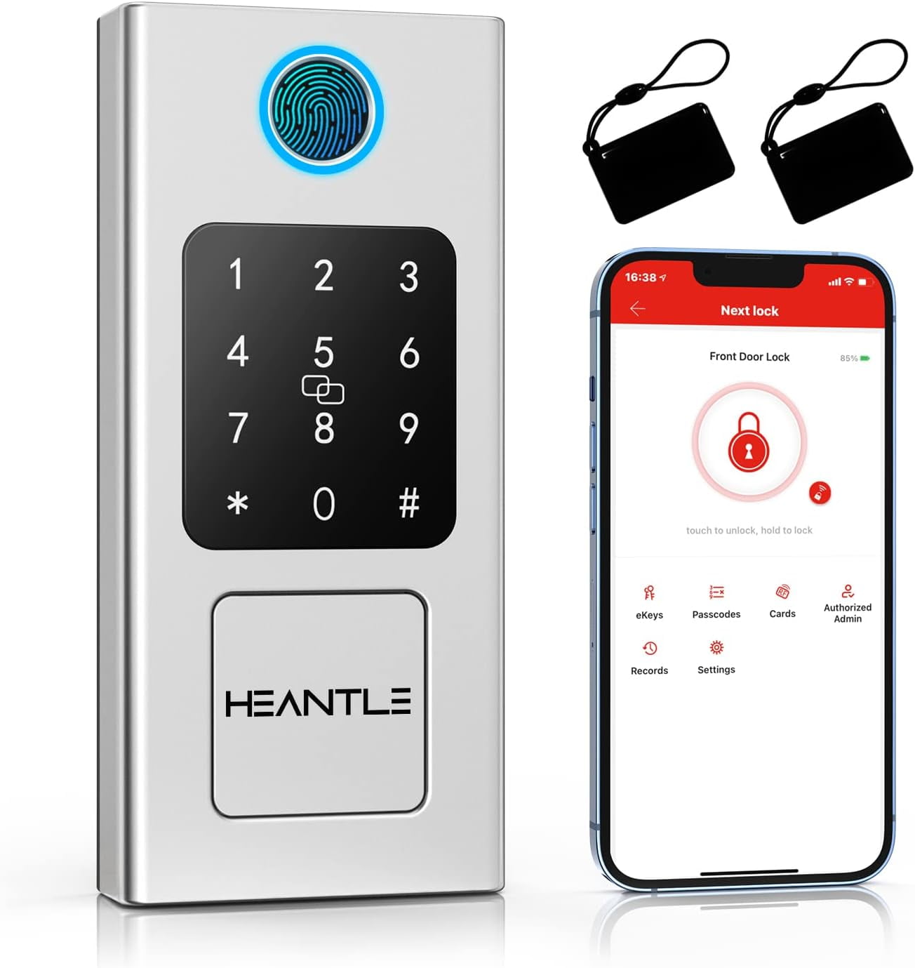 HEANTLE Keyless Entry Door Lock, Fingerprint Smart Locks, Bluetooth ...
