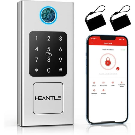 HEANTLE Smart Lock Biometric Deadbolt with Fingerprint Identification, Auto Lock